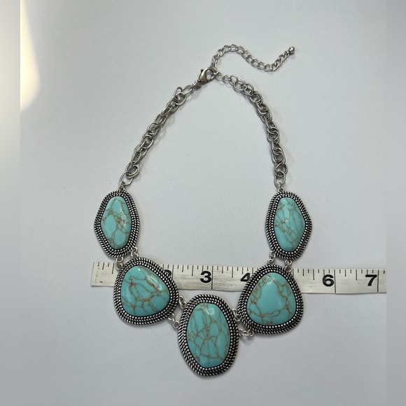Premier Designs Sterling Silver reversible Turquoise silver Necklace - Picture 4 of 14